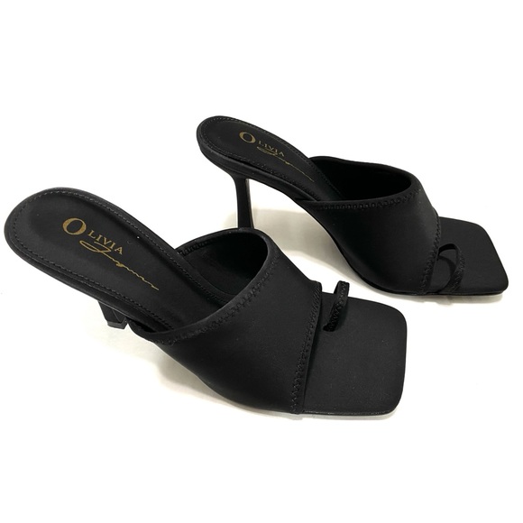 Olivia Ferragamo Women's Open Back Toe Loop Detail Slip On Heel Mules Sandal NWT - Picture 5 of 8